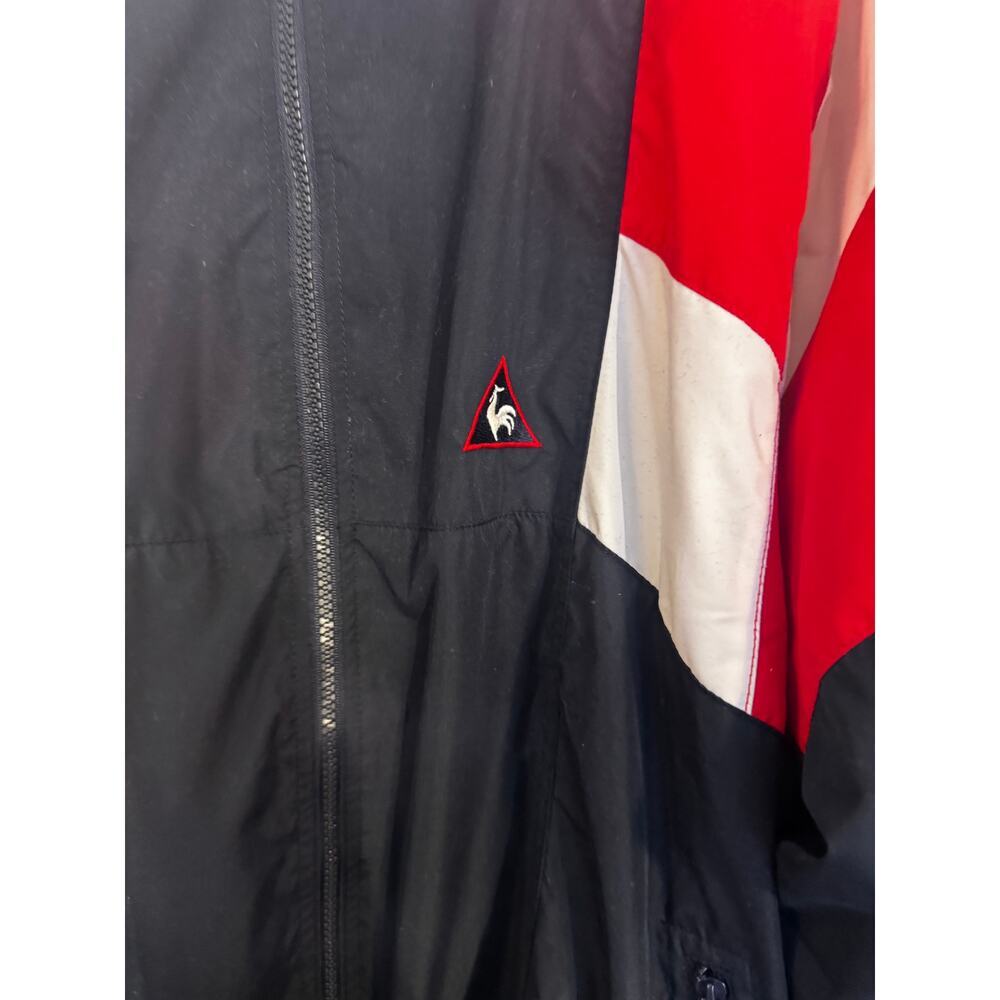 Le Coq Sportif Vintage Colorblock Windbreaker Jacket Red Black White Size L View 4